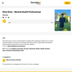 Nick Stoia - Mental Health Professional
