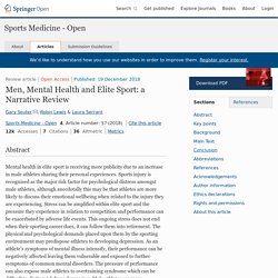 Men, Mental Health and Elite Sport: a Narrative Review