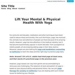 Lift Your Mental & Physical Health With Yoga – Site Title