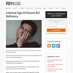 A Mental Sign Of Vitamin B12 Deficiency