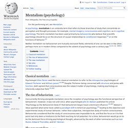 Mentalism (psychology) - Wikipedia