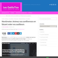 Mentimeter. Animez vos conférences en faisant voter vos auditeurs