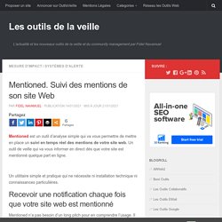 Mentioned. Suivi des mentions de son site Web