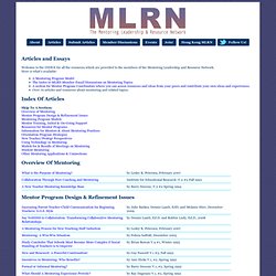 The Mentoring Leadership and Resource Network Home Page