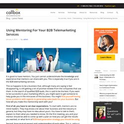 Using Mentoring For Your B2B Telemarketing Services