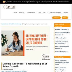 Sales Mentors Share ways to Drive Revenues by Empowering Sales Growth