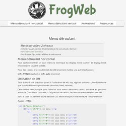 Menu déroulant – FrogWeb
