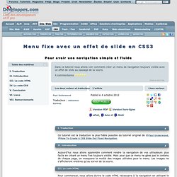 Menu fixe avec un effet de slide en CSS3