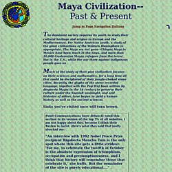 Menu: MayaPages Organized by Topic