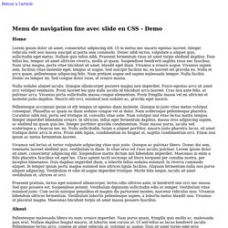 Menu de navigation fixe avec slide en CSS - Demo
