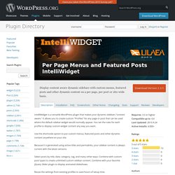 IntelliWidget Per Page Featured Posts and Menus