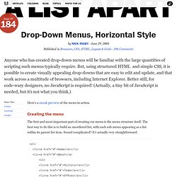 A List Apart: Articles: Drop-Down Menus, Horizontal Style