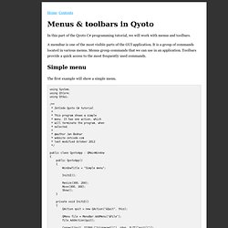 Menus & toolbars in Qyoto