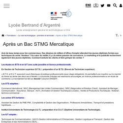 Après un Bac STMG Mercatique - Lycée Bertrand d'Argentré