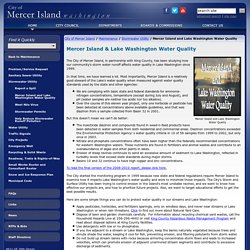 Mercer Island and Lake Washington Water Quality