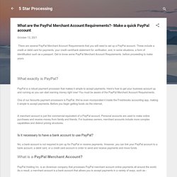 PayPal Merchant Account Requirements