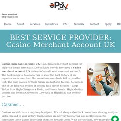 Best Online Casino Merchant Account UK