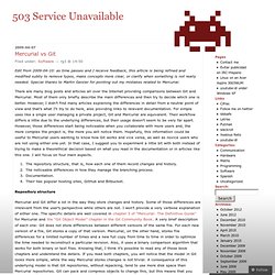 Mercurial vs Git « 503 Service Unavailable