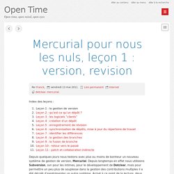 Mercurial pour nous les nuls, leçon 1 : version, revision