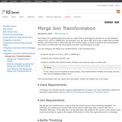 Merge Join Transformation