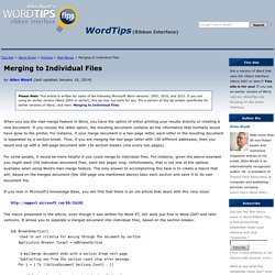Merging to Individual Files (Microsoft Word)
