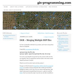 OGR – Merging Multiple SHP files