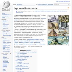 Sept merveilles/Wikipédia