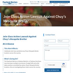 Join Class Action Lawsuit Against Chuy’s Mesquite Broiler