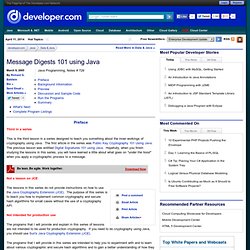 Message Digests 101 using Java