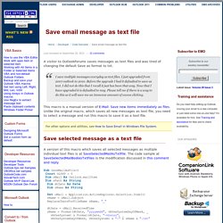 Save email message as text file