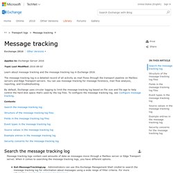 Understanding Message Tracking: Exchange 2010 Help