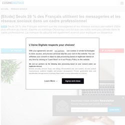 [Etude] Seuls 26 % des Français utilisent les messageries et les réseaux sociaux dans un cadre professionnel