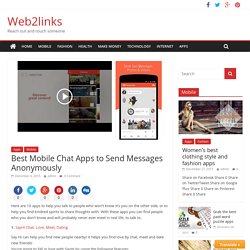 Best Mobile Chat Apps to Send Messages Anonymously - Web2links