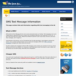 SMS Text Messages - UK Information and Advice