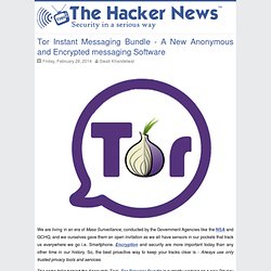 Tor Instant Messaging Bundle - A New Anonymous and Encrypted messaging Software