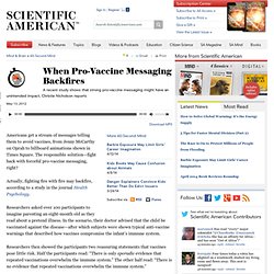 When Pro-Vaccine Messaging Backfires: Scientific American Podcast