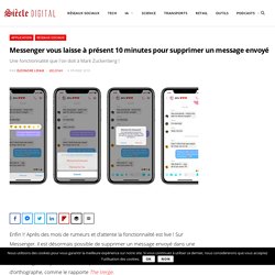 Messenger vous laisse à présent 10 minutes pour supprimer un message envoyé