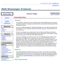 MSN Messenger Protocol - Home Page