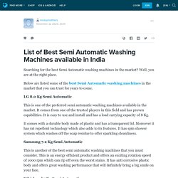 List of Best Semi Automatic Washing Machines available in India