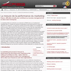 La mesure de la performance du marketing