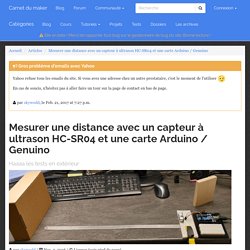 Mesurer une distance avec un capteur à ultrason HC-SR04 et une carte Arduino / Genuino