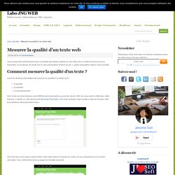 Mesurer la qualité d'un texte web