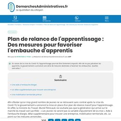 Mesures en faveur de l'apprentissage