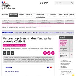 Mesures prévention entreprise pour être protégé face au COVID-19