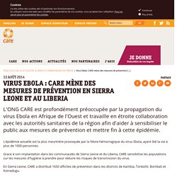Virus Ebola : CARE mène des mesures de prévention en Sierra Leone et au Liberia