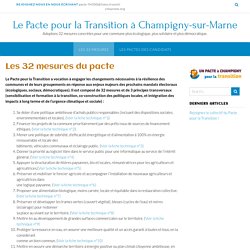 Les 32 mesures du pacte – Le Pacte pour la Transition à Champigny-sur-Marne