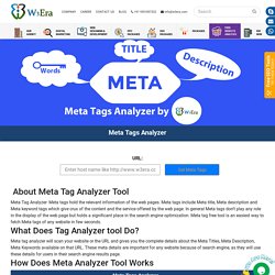 Meta Tags Analyzer Tool