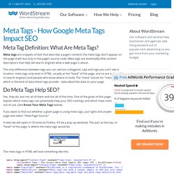 Meta Tags - How Google Meta Tags Impact SEO