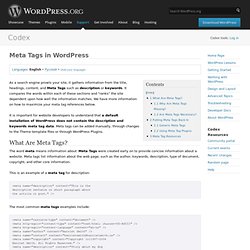 Meta Tags in WordPress