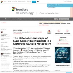 The Metabolic Landscape of Lung Cancer: New Insights in a Disturbed Glucose Metabolism